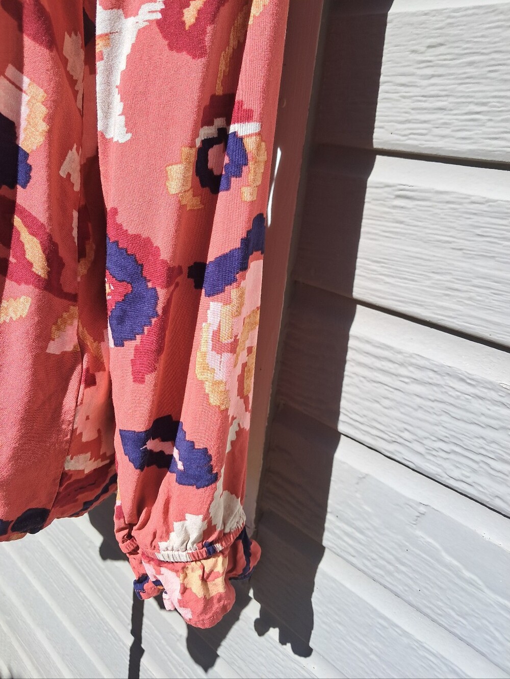 Canyon Retreat L Button-Front Shirt Coral Rust Pink EUC - Picture 5 of 12